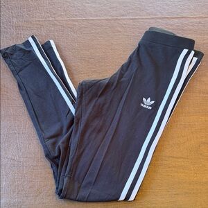 Adidas Women's Black Joggers with White Stripes